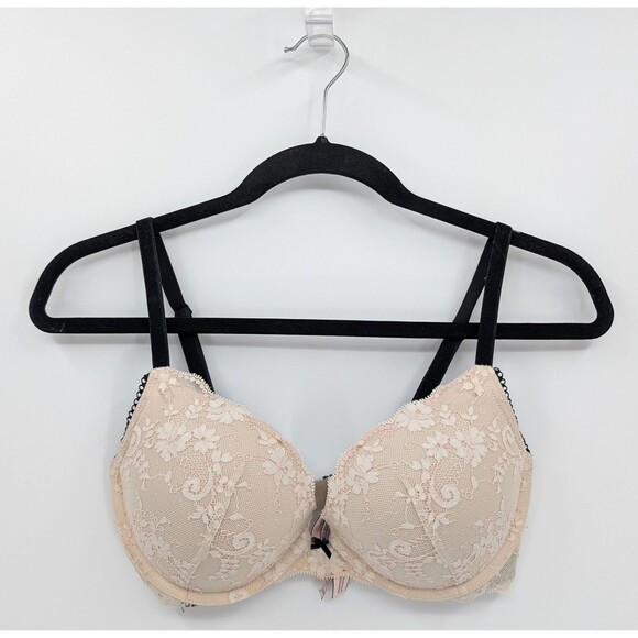 Victoria's Secret Bra 34D Cream Lace Push Up Dream Angels - Picture 1 of 6